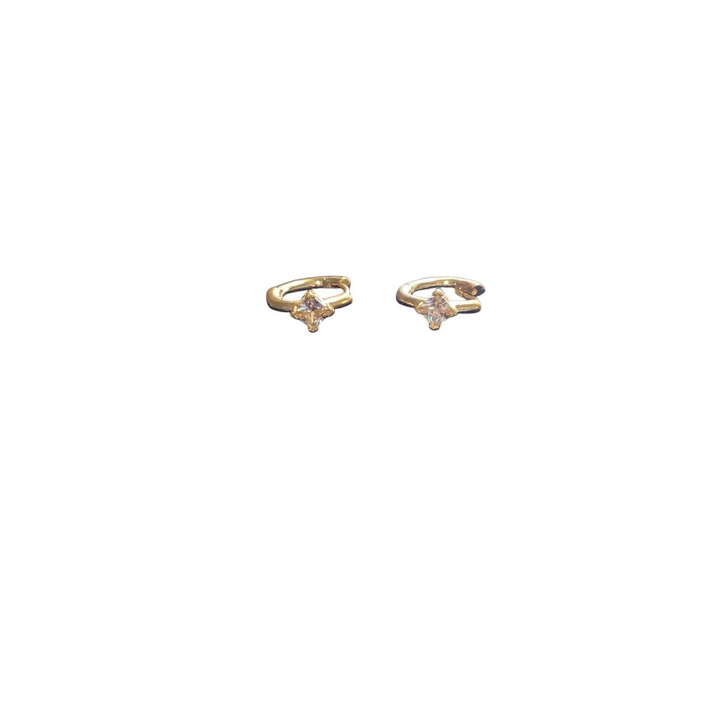 4243 NWOP North Star Huggie Hoop Earrings Goldtone Sunburst Earrings Nose Ring